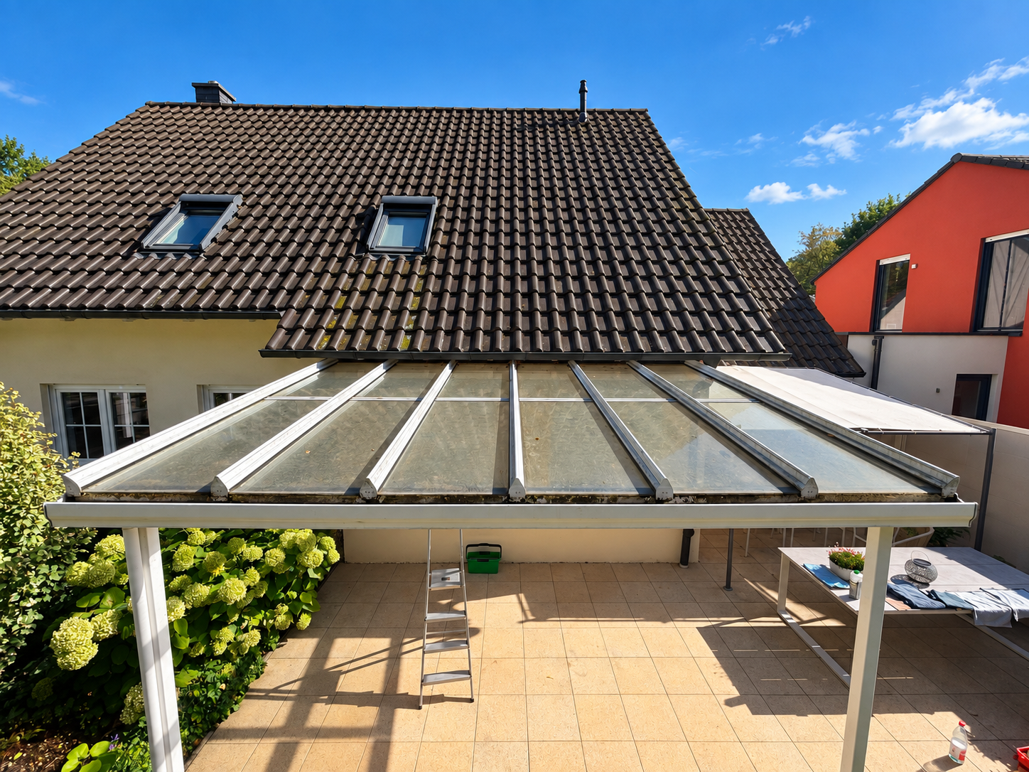 Vorher: Terrassendach